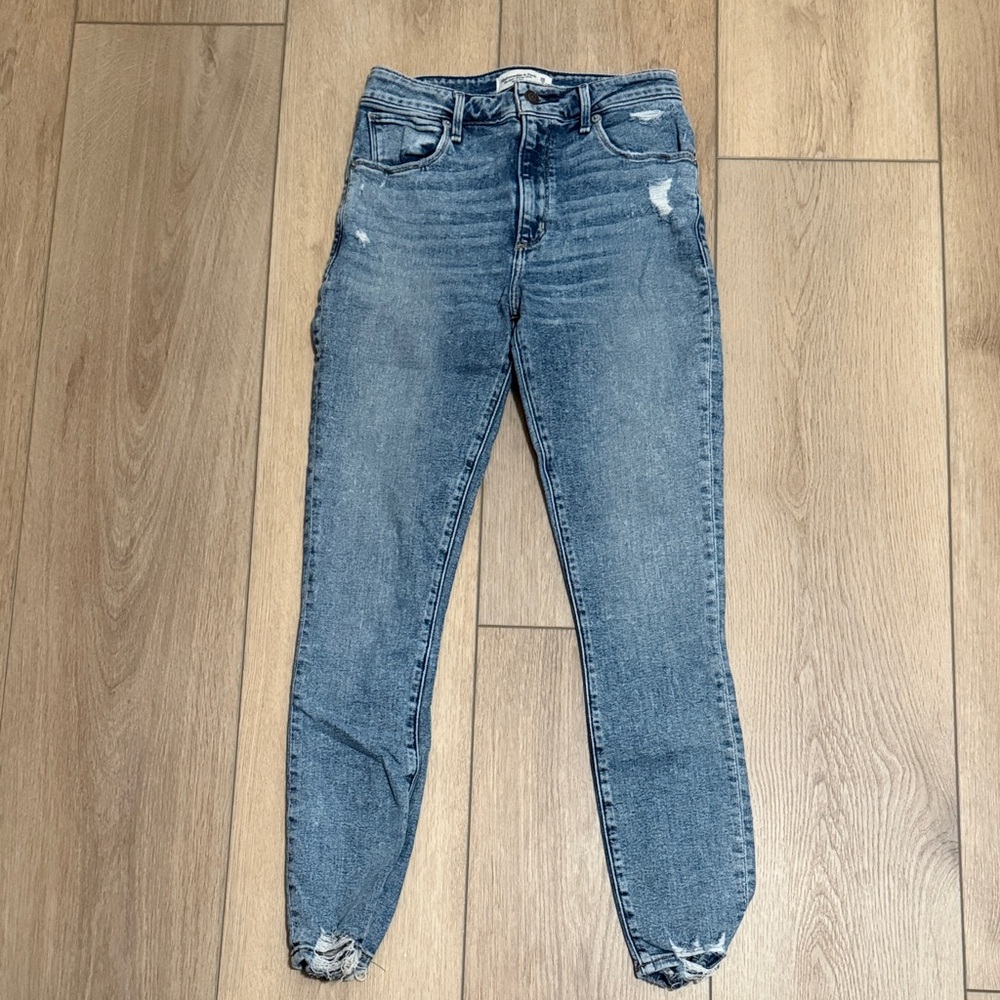 Abercrombie & Fitch Distressed Blue Skinny Jeans